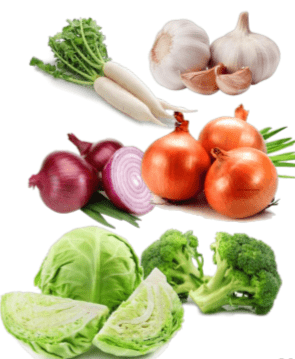 BAWANG MERAH, BROKOLI, LOBAK, BAWANG PUTIH, KOBIS & BOMBAY